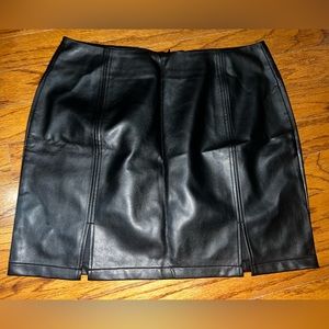 Black leather skirt